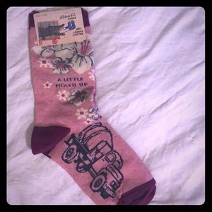 Women’s Blue Q Socks US size 5-10 Flower Print